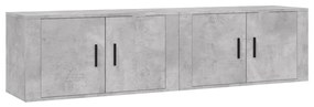 Mobili Porta TV a Parete 2 pz Grigio Cemento 80x34,5x40 cm