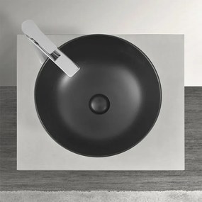 Lavamani da appoggio a bacinella 40 cm in ceramica nero opaco