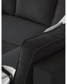 Divano letto angolare in velluto a coste color antracite Brave Dave - Miuform