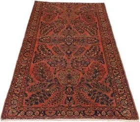 Antik Medaglione Floreale Rosso Ruggine Blu Scuro 92x200 Cm
