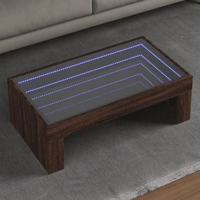 Tavolino Da Salotto Con Led Infinity Rovere Marrone 90x50x30 Cm /