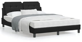 Giroletto Con Testiera Nero 140x200 Cm İn Similpelle /