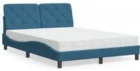 Letto con Materasso Blu 120x200 cm in Velluto 3208650