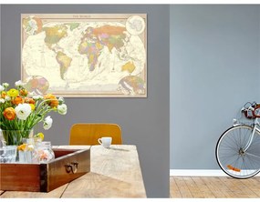 Quadro Cream World Map