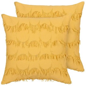 Set di 2 cuscini giallo 45 x 45 cm AGASTACHE Beliani