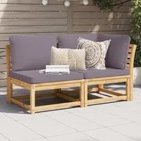 Set Salotto da Giardino 2 pz con Cuscini Legno Massello Acacia 366498