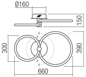 Redo 01-2222 - Plafoniera LED dimmerabile SPELL LED/32W/230V cromo lucido