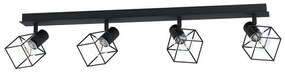 Faretto decorativo senza fonte luminosa ELDRICK in acciaio nero E14 28W INSPIRE 4 luci