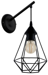 Applique Vintage Tarbes Acciaio Nero 1 Luce E27