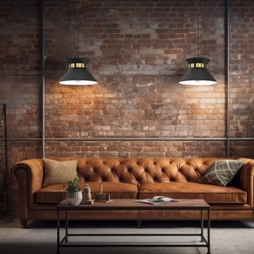 Lampadario a sospensione con filo NORGE 1xE27/15W/230V nero/oro