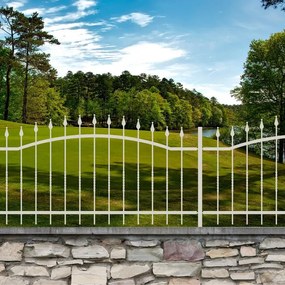 Recinzione palizzata ad arco bianca in ferro verniciato bianco L 196 x H 106 cm