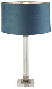 Lampada Da Scrivania Scarborough Cristallo Velluto Verde Acqua 1 Luce E27