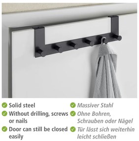 Appendiabiti in metallo nero 39 cm Celano - Wenko