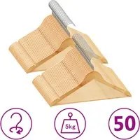 Set Appendiabiti 50 pz Antiscivolo in Legno Massellocod mxl 78937