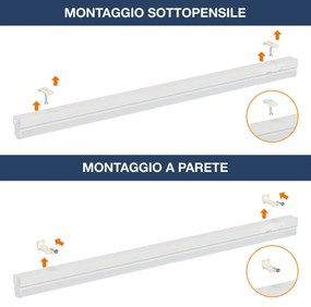 Tubo LED Integrato T5 9W 60cm CCT Bianco Variabile Angolo 160°