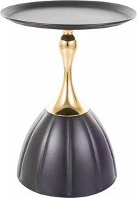 Tavolino Piana nero e oro – Ø38x50 cm