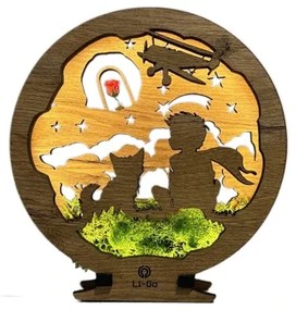 Li-Go 23634/DUB2 - Lampada decorativa da tavolo dimmerabile a LED/12W/230V 20x22 cm rovere