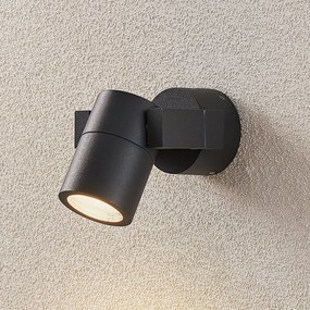 Lucande Faretto da parete per esterni Kavuna, rotondo, antracite, IP54 Kavuna Lucande, dimmerabile, Nero, Alluminio, Moderno, Lampada da esterni