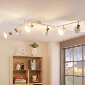 Lindby Fridolin fatto da soffitto, 160 cm, a 6 luci, bianco, metallo