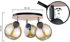 Faretto THEA WOOD 3xE27/60W/230V d. 30 cm