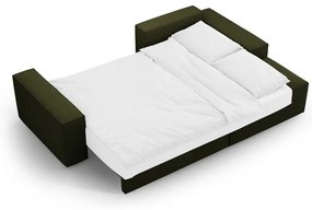 Divano letto angolare verde scuro in tessuto bouclé (angolo destro) Jodie - Micadoni Home