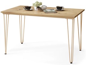 HAIRPIN S-120 Rovere Artisan/Beige - TAVOLO LOFT PER CUCINA SALA DA PRANZO SALONE MODERNO/BOHO