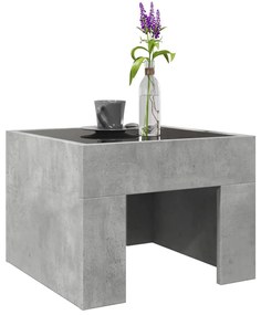 Tavolino da salotto con led infinity grigio cemento 40x40x30 cm
