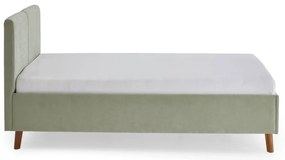 Letto matrimoniale imbottito verde chiaro con rete inclusa 140x200 cm Piano – Meise Möbel