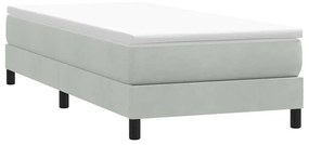 Giroletto Molle Senza Materasso Grigio Chiaro 90x210 Cm Velluto /