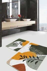 Set di tappetini per il bagno in velluto verdi 2 pz 60x100 cm Illustrated Autumn – Mila Home