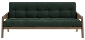 Divano letto in velluto a coste verde 204 cm Grab - Karup Design