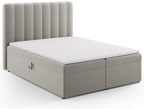 Letto boxspring grigio con contenitore 160x200 cm Gina - Milo Casa