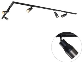 Sistema di illuminazione su binario moderno con 5 faretti in metallo canna di fucile monofase - Iconic Kohua