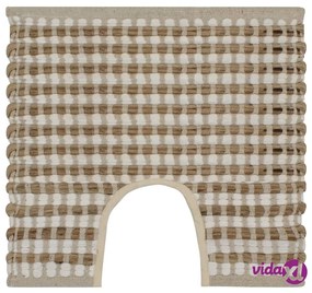 vidaXL Set Tappeti in Iuta Intrecciati a Mano Naturale e Bianco