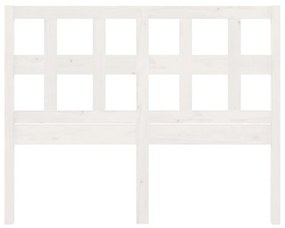 Testiera per Letto Bianca 145,5x4x100 cm Legno Massello di Pino
