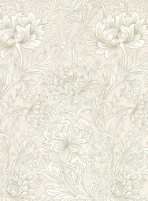 Morris & Co Carta da parati Simply Chrysanthemum Toile - Cochineal Pink
