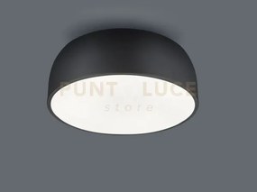 Baron plafoniera tonda metallo nero con diffusore satinato d.52 cm ...