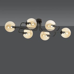 Lampadario da soffitto BRENDI 6 in acciaio e vetro 6xE14