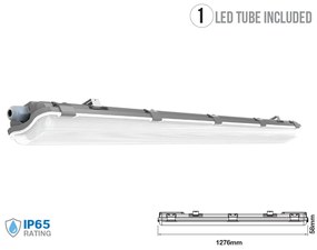 Plafoniera 120cm Con 2 Tubi Led Da 18W Incluso Bianco Freddo 6400K IP65 Tri Proof Led Lamp Light SKU-6399