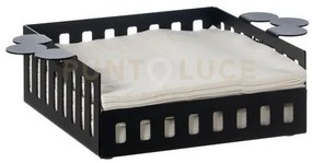 Portatovaglioli old piccolo nero in ferro 25x17x6hcm