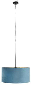 Lampada sospensione velluto blu 50 cm - COMBI