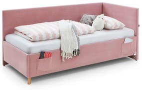 Letto da bambini con sponde rosa imbottito con contenitore con rete inclusa 120x200 cm Cool – Meise Möbel