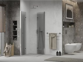 Mexen Lima Duo cabina doccia pieghevole 90 x 90 cm, trasparente, cromo - 856-090-090-02-00