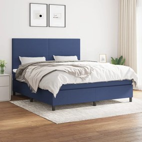 Giroletto A Molle Con Materasso Blu 160x200 Cm İn Tessuto /