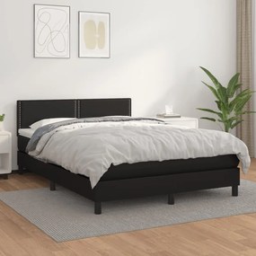 Giroletto A Molle Con Materasso Nero 140x190 Cm İn Similpelle /