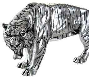 Statua Decorativa DKD Home Decor Tigre Argentato Resina (31 x 7.5 x 13.5 cm)