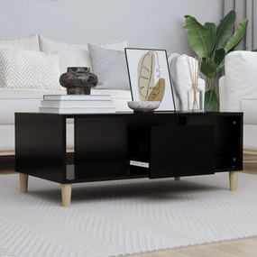 Tavolino Da Salotto Nero 90x50x36,5 Cm İn Legno Multistrato /