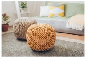 Poggiapiedi marrone chiaro con rivestimento in lavorato a maglia Jagger – Bonami Essentials