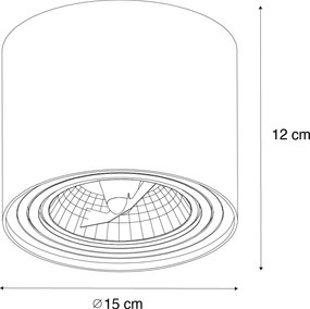 Set di 4 faretti da soffitto moderni neri orientabili e inclinabili AR111 - Rondoo Up