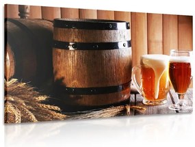 Stampa su tela – Birra con botte di birra